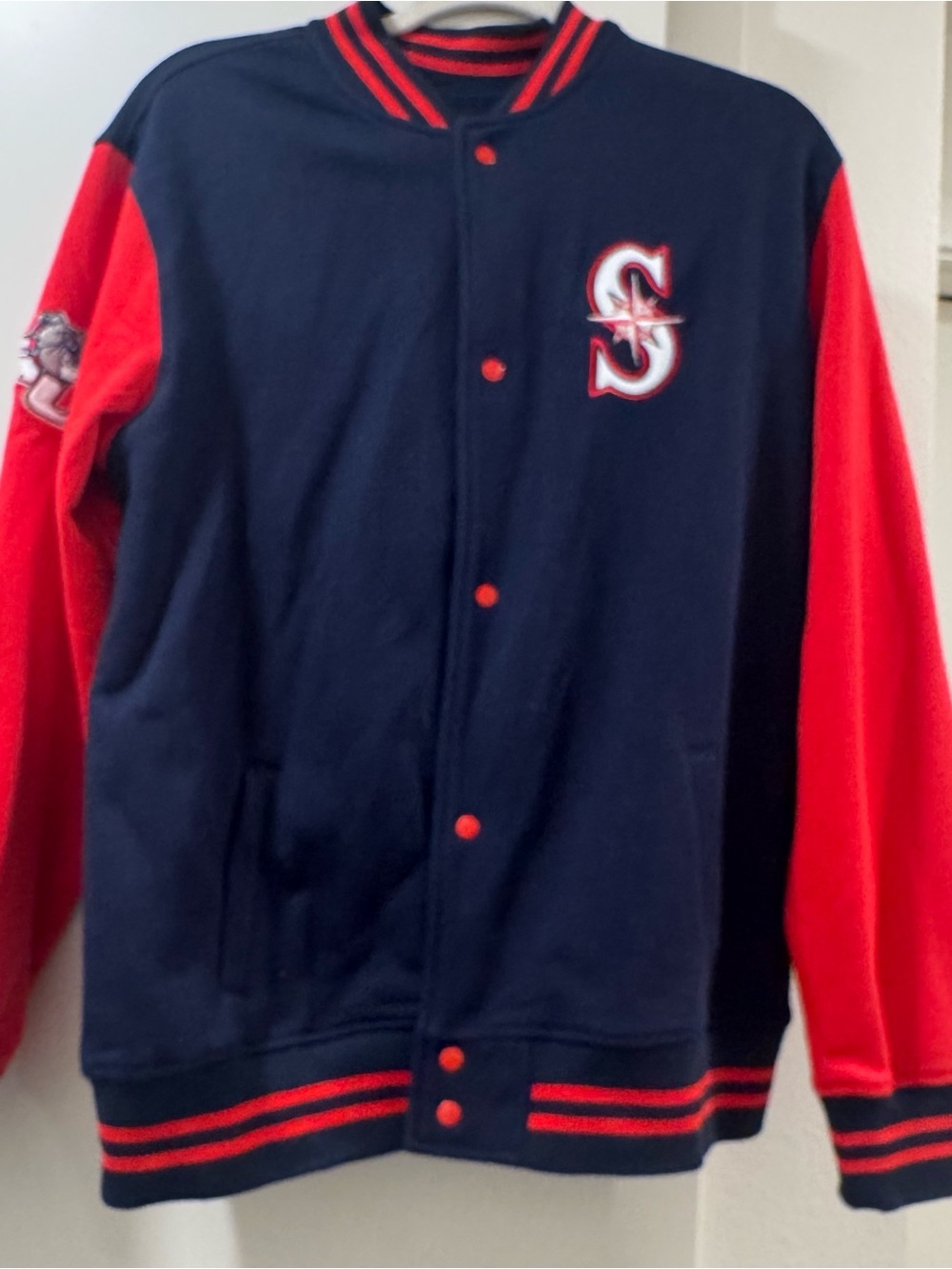 Adult Mariner/Zag Navy and Red Letterman Jacket-S